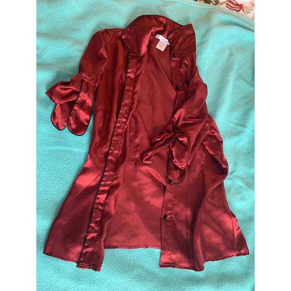 Charlotte Russe Small Polyester Burgundy Pajama Top - Picture 2 of 5